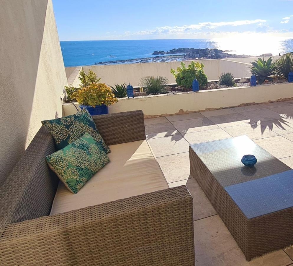 Vue Mer Panoramique - Grande Terrasse Et Piscine Bandol Kültér fotó