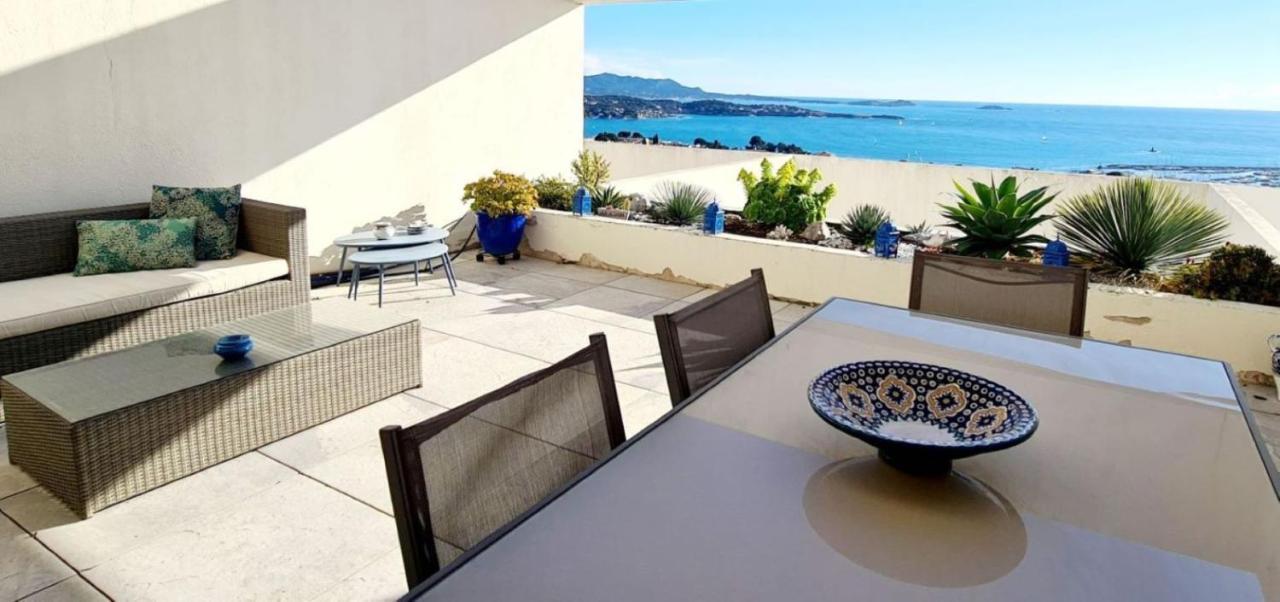 Vue Mer Panoramique - Grande Terrasse Et Piscine Bandol Kültér fotó